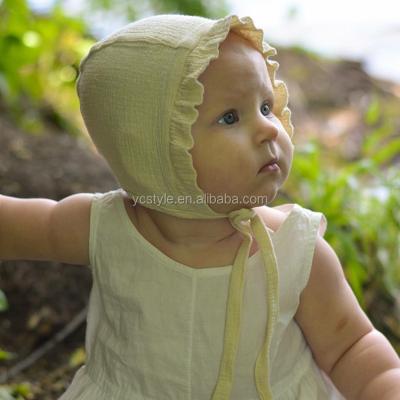 China Striped Classic Baby Hats , Good Quality Washed Canvas Baby Hood For Matching Babies Outfits for sale