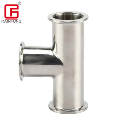 China Food Stainless Steel Reducing Tee KF10- KF50 Standard Vacuum Tee for sale