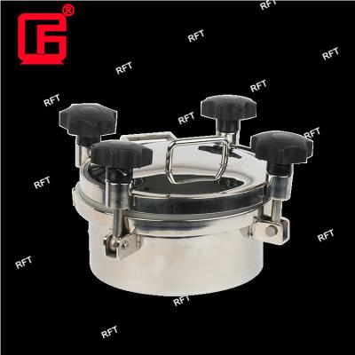 China SS304/SS316L Sanitary Stainless Steel Round Manhole Cover With Pressure for sale