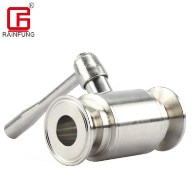 China New Type Food Grade General Sanitary Stainless Steel SS304/SS316L Tri Flange Ball Valve For Pharmacy for sale