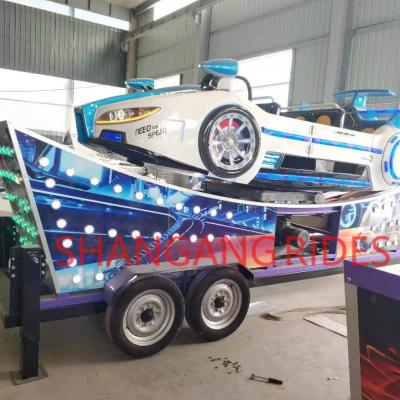 China Amusement Park Theme Park Amusement Rides Mini Flying Car Kids Games Speed ​​Car Mobile Amusement Attraction On Trailer for sale