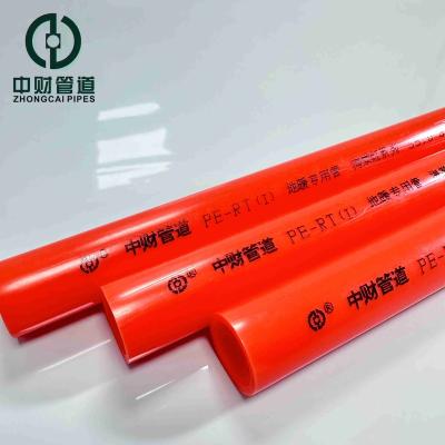 China Corrosion Resistant Zhongcai pipes PE-RT Special heat-resistant polyethylene pipes for floor heating fittings Red Series different wall thicknesses for sale