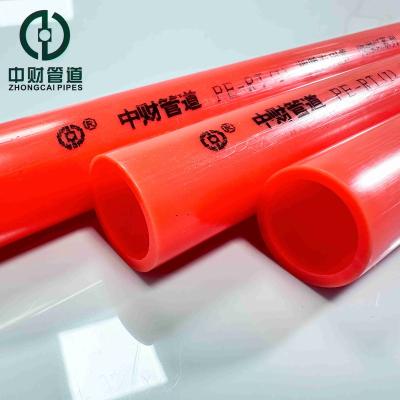 China Corrosion Resistant Zhongcai pipes PE-RT Polyethylene pipes and fittings for floor heating Haitang Red Series Different wall thicknesses S4 dn20 for sale