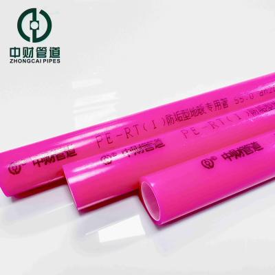 China Corrosion Resistant Zhongcai pipes PE-R T Anti fouling high-quality floor heating pipes Polyethylene floor heating pipes for home decoration S4 dn20 for sale