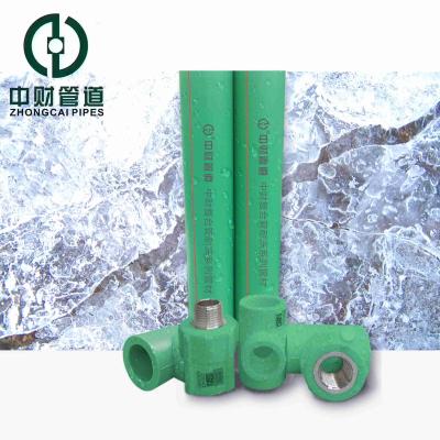 China Corrosion Resistant Frost resistant Zhongcai pipes PPR cold and hot water supply pipes Frost resistant series Green composite tube for home decoration S3.2 for sale