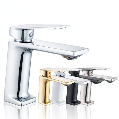 China Water Mixer Tap Basin Faucet Cold Faucet Single Handle Brass Black White Metered Bath Faucet Water Sink Faucet and Hot Bathroom for sale