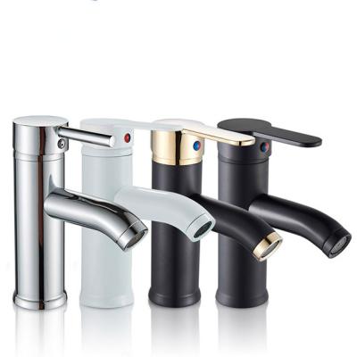 China Metered Cold Taps Bathroom Basin Faucets/Warm Mixer Basin Sink Tap Water Kitchen Faucet Bathroom Vessel Sink Faucet One Hole Black Gold for sale