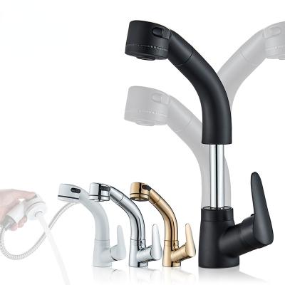 China Metered Faucets Pull Out Mixer Black Crane Lift Up And Down Hot And Cold Chrome Bathroom Sink Faucet 360 Degree Water Mixer Tap for sale