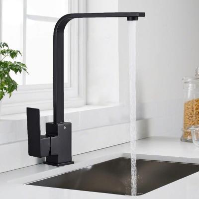 China Metered Matte Black Swivel Spout Kitchen Sink Faucets Rotating Water Crane Tap For Kitchen 360 Degree Kitchen Mixer Tap Basin for sale