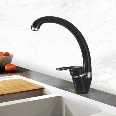 China Quick and Affordable Colored Single Handle Hot and Cold Water Faucet Mixer Tap Single Metered Black Kitchen Faucet for sale