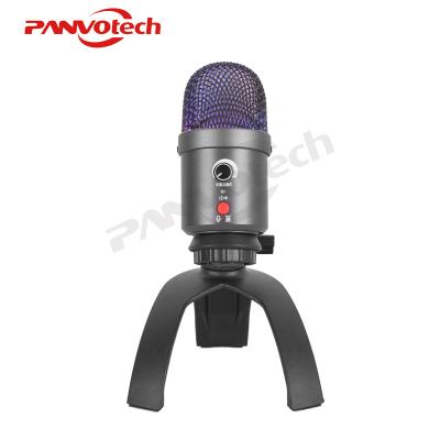 China Factory Stereo Professional Computer USB Microphone OEM RGB Gaming Mike Studio Condenser Mic USB Recording Microphone for PC Laptop for sale