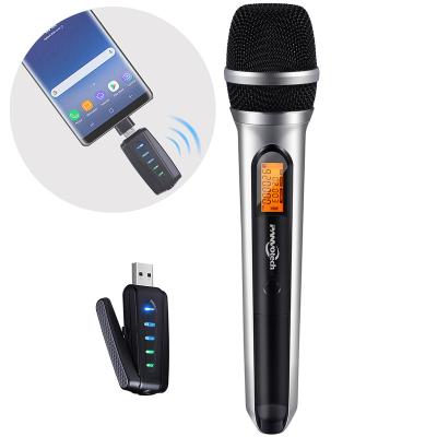 China Professional Handheld Microphone Sponge Karaoke MIC Wireless USB Handheld Microphone High Quality For Outdoor Interview for sale