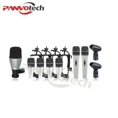 China Exquisite Handheld Drum Microphone Professional Microphone Performance Set 7 Pieces Cable Handheld Microphone for sale