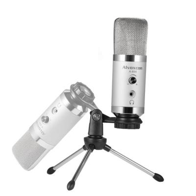 China USB Video Microphone Microphone Kit USB Plug Home Stereo Condenser MIC Desktop Computer Tripod for Webcast Live Recording for sale