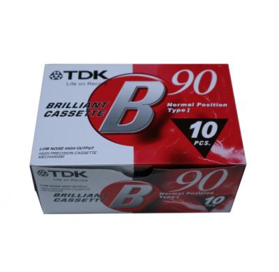 China 90 Minutes and 60Minutes TDK Blank Brilliant Cassette Tape with High Quality 10pcs/box for sale