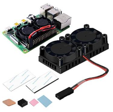 China Dual Heatsink Fans Heatsink Kit with Adhesive Tape for Raspberry Pi 4 3 for sale