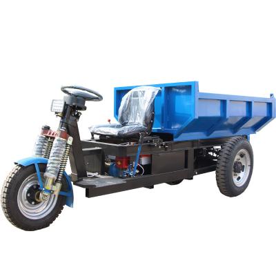 China 2021 High Quality Electric Hydraulic Cargo Factory Supply Mini Dump Truck Dumper Tricycle With Double Dumpers for sale