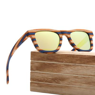 China 15 Years Experience Original Design Colored Wooden Full Frame Fashion Unisex Sunglasses 2021 Wooden Sun Glasses for sale