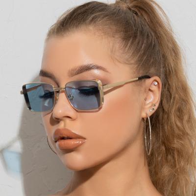 China 15 Years Experience 2021 Vintage Rectangle Metal Frame Sun Glass Display Classic Recycled Sunglasses 2021 Shades for sale