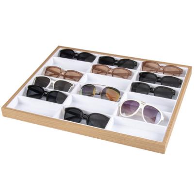 China Eco-friendly Sunglasses Packaging Storage Box Glasses Frame Box Glass Jewelry Display Box With 18 Slots for sale