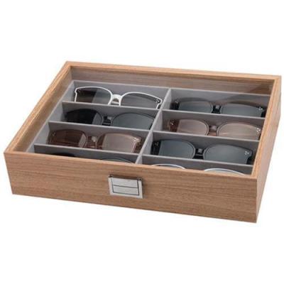 China 8 PCS Wholesale Wood Jewelry Packaging Glass Display Wooden Box Eco - Friendly Storage Boxes Sunglasses for sale