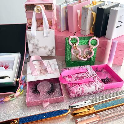 China Lasheswholesale thick fluffy bulk seller bulk lashbox packaging 25mm mink eyelash bulk silver lashbox silver private labels wick bag box for sale