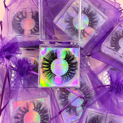 China Custom made thick private label lashes silk custom branded strand packaging box 25mm mink 3d eyelashes luxury seller for sale