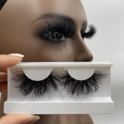 China Whole sale customized thick lashes private label lashbox cases 3d 25mm acrylic fluffy mink eyelash loose seller for sale