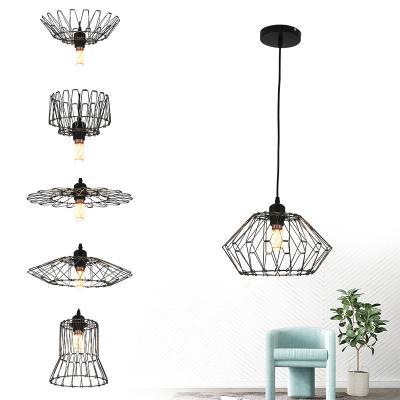 China LED Pendant Hanging Indoor Industrial Lamps Iron Wire Vintage Modern Chandelier LED Hanging Luxury Pendant Lighting for sale