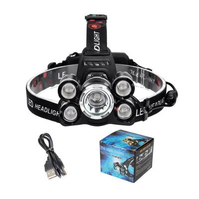 China Zoomable Camping Li-ion 3.7V Head Light 18650 Lithium Battery Recharge Led Headlig Headlight for sale