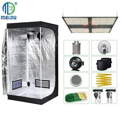 China Factory Led Easily Assembled Grow Lights, Fast Shipping Complete Vegetable 100*100*200 Kit Custom 600D Grow Box MEIJIU Indoor Garden Grow Tent for sale