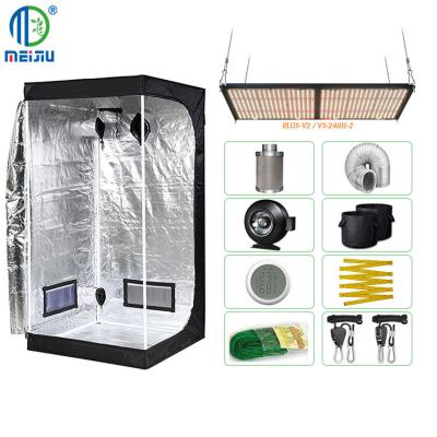 China Easily Assembled Meijiu Custom 2 in 1 4 x 4 Factory 100x100 Shenzhen 200x100x200 900d Filter Kit Full Hardware Indoor Led To Grow Tent and Lights for sale