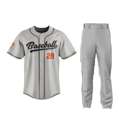 China Anti-Bacterial Hot Selling Sublimation Baseball Uniforms Cheap Mens Clothing Softball Jersey And Pants 2 Pieces Set for sale