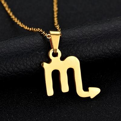 China CLASSIC Scorpio Pendant Jewelry Stainless Steel Necklace Zodiac Sweater Unisex Winter Necklace for sale