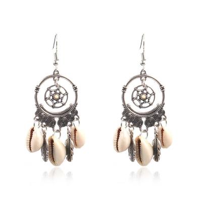 China Fashionable Bohemian Earring Ethnic Earrings, Dreamcatcher Tassel Natural Shell Earrings for sale