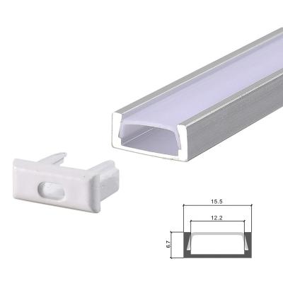 China Heat-resistance 15*6mm Ultra Narrow LED Profile for LED Strip Surface Mount LED Aluminium Channel for sale