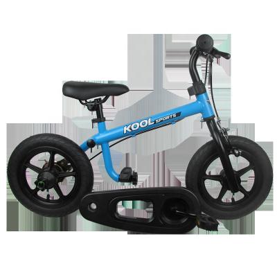 China Hot selling unilateral forks 12 inch pedal conversion steel kids bike balance bike with brake new design kids bike for sale