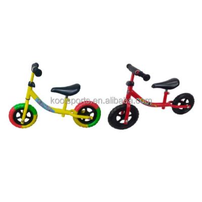 China Hot Selling Children Steel Yellow 8 Inch Push Bike Toddler Walking Light Weight No Pedal Small Thumb Kids Balance Bike for sale