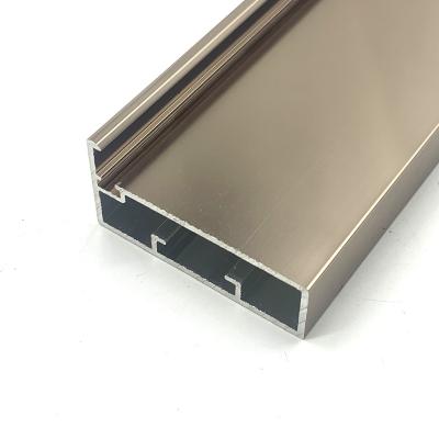 China door & Window Rose Gold Kitchen Cabinet Aluminum Frame Glass Profile For Cabinet Door Glass for sale