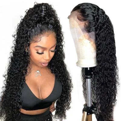 China Human hair wig transparent frontal water wave brazilian colored wholesale price natural water wave human hair wigs for sale