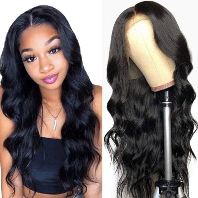 China Human hair natural wave lace frontal human virgin hair wigs full cuticle aligned unprocessed Body wave lace front wigs for sale