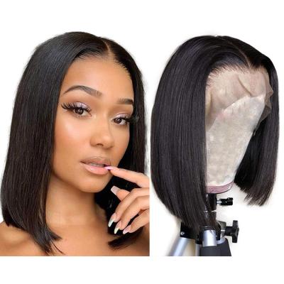 China Brazilian Virgin human Hair Lace Front Cuticle Aligned Wig Natural Hair Line Wholesale 150% Density Ombre colored bob Wig for sale