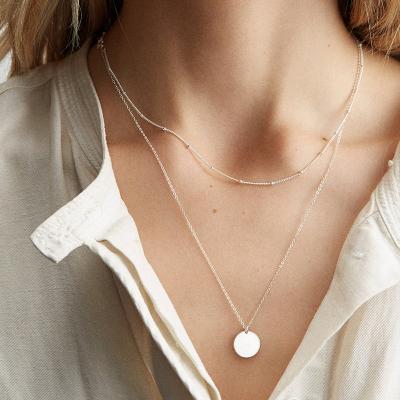 China eManco environmental friendly new design stainless steel double collar European and American simple necklace for sale