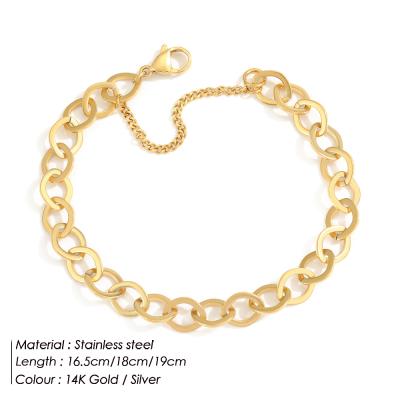 China Environmental Friendly eManco Beautiful 10mm Stainless Steel Chain Bracelet For Women Mens Charm DIY Jewelry Making for sale