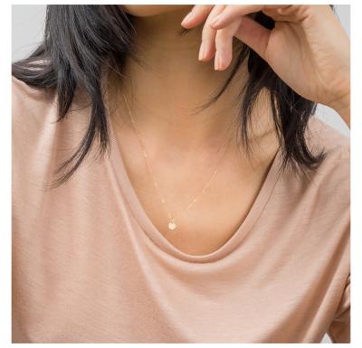 China Trendy eManco 316L Stainless Steel Necklace Women Fashion Coin Jewelry Environmentally Friendly Gold Plated Necklace Sublimation Blanks for sale