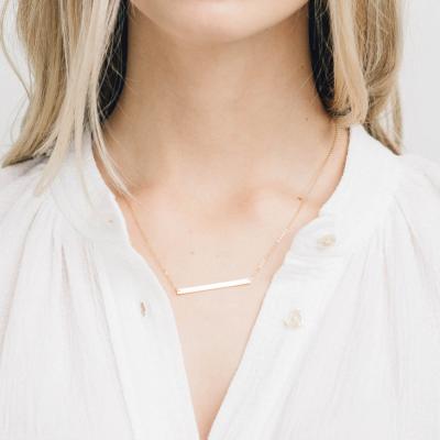 China eManco Eco Friendly Initial Bar Pendant Necklace For Women Trendy Gold Plated Necklace Jewelry Gold Chains Choker Minimalist 2021 for sale