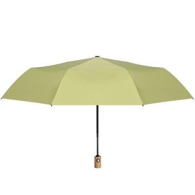 China Factory Traditional Wholesale Traditional Vinyl Coating Vinyl Umbrella Single Logo Three Folding Eight RIB SUn and Rain Umbrella for sale