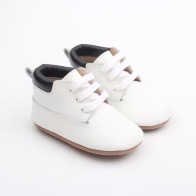 China Wholesale GENUINE LEATHER lace up baby shoes kids leather trim shoes boys baby boots leather for sale