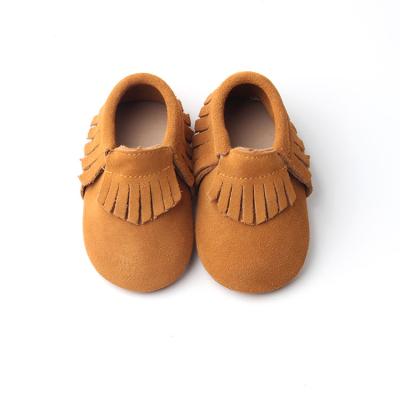 China Genuine Leather Anti-Slippery Toddler Baby Shoes Handmade Tassel Moccasins Shoes Kids Shoes Boys Girls for sale