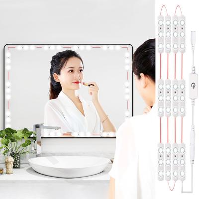 China Custom Logo Hollywood Style Dimmable LED Makeup Dressing Table Mirror Lights For Bathroom for sale